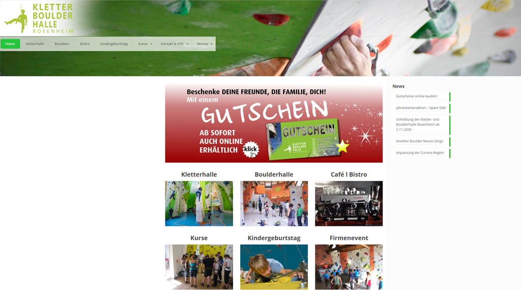 Homepage Kletterhalle Rosenheim