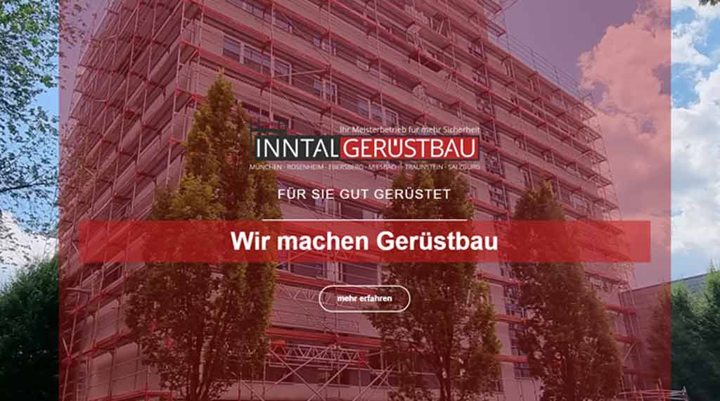 Inntal Gerüstbau ist ein Referenzkunde der Homepage Agentur Rosenheim ToKo-Media